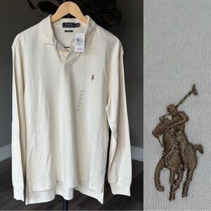 NWT Polo Ralph Lauren Large Custom Fit Long Sleeve Button Collared Dress Shirt